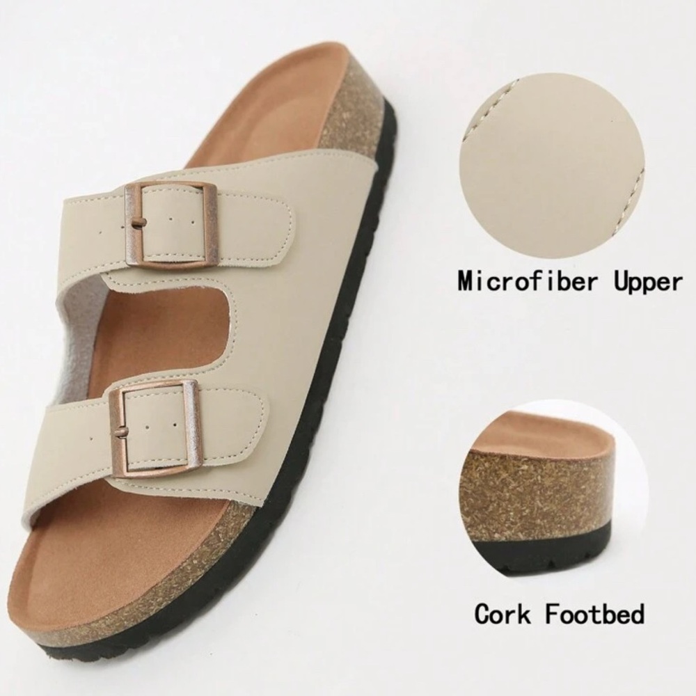 Beige Double Strap Sandals - image 3